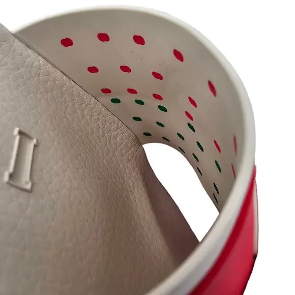 Gucci GG Slide Flat Pool Sandal White Red Green Web Stripe Rubber Size 40 US 10 - Picture 10 of 11